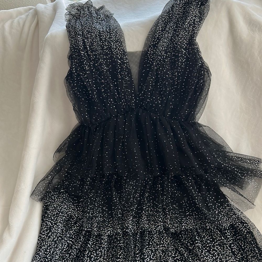 NWT VICI x Fate Glitter Always Black Tulle Dress| Medium